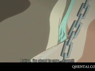 Αλυσοδεμένος/η hentai έφηβος/η βαθιά λαρύγγι phallus