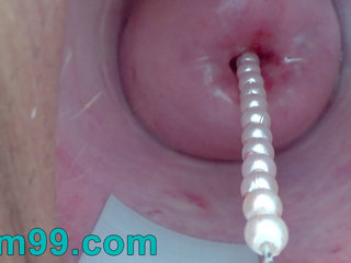 Cervix knulling spiller inserting en japansk vibrator.
