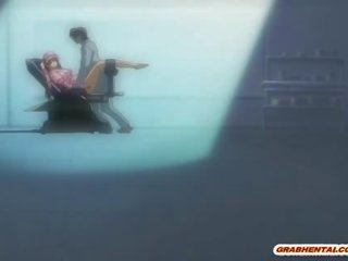 Drobné anime sestrička dostane spútané reťazou na the ceiling a hardcore fucked