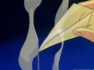 Bondage Japanese anime sucking phallus and fingering ass